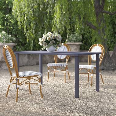 White aluminum dining online table